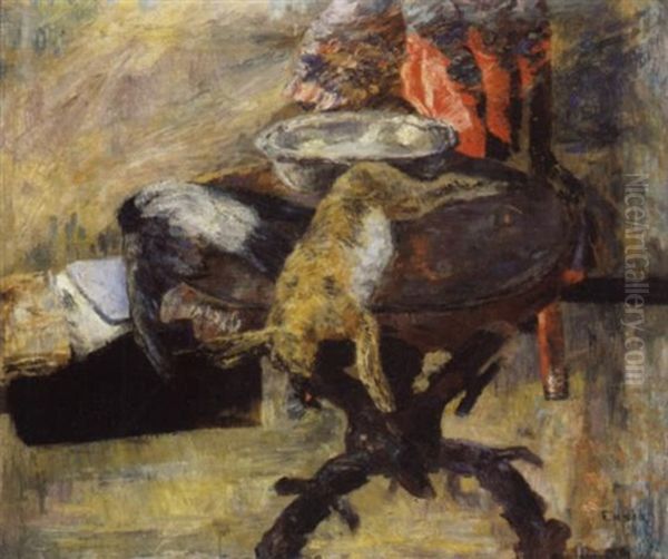 Lievre Et Corbeau Oil Painting by James Ensor