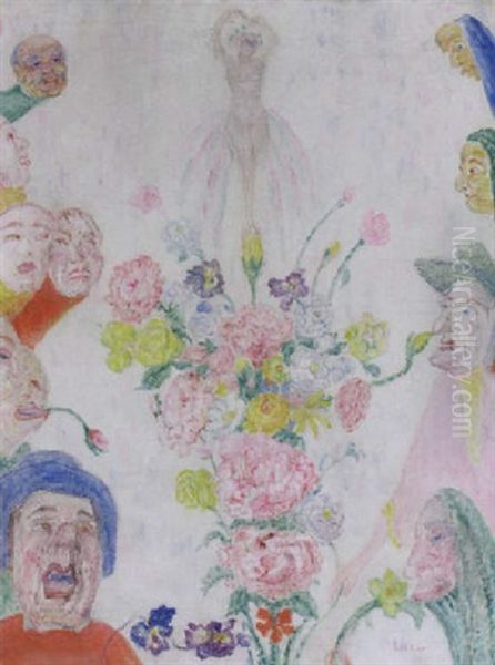 L'ideal Oil Painting by James Ensor