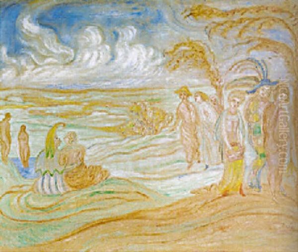 La Promenade Sentimentale (depart Pour Cythere) Oil Painting by James Ensor