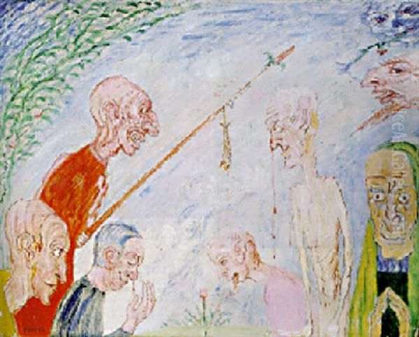 Les Pelerins Oil Painting by James Ensor