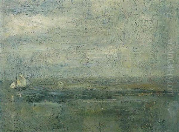 Marine Gris Au Voilier Oil Painting by James Ensor