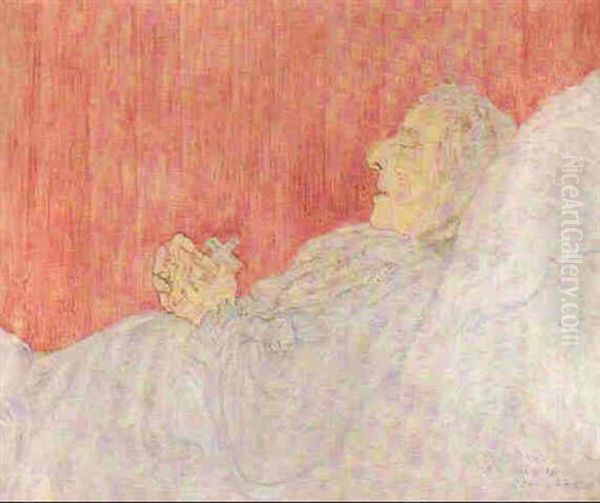 Ma Tante Cherie Oil Painting by James Ensor