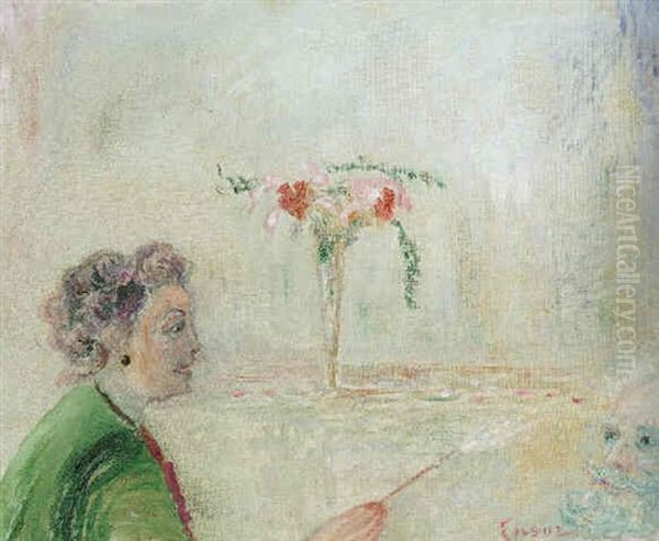 Peintres Aux Prises - De Discussierende Schilders Oil Painting by James Ensor