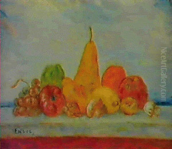 Les Fruits En Lumiere Oil Painting by James Ensor