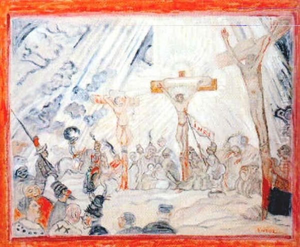 La Calvaire Oil Painting by James Ensor