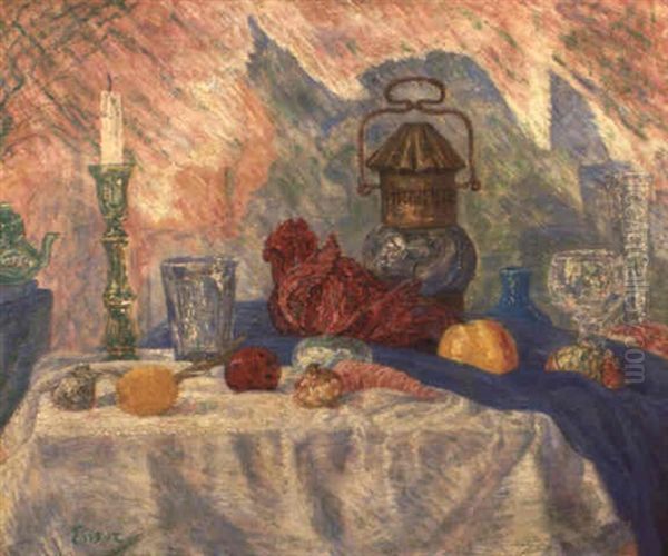 Nature Morte A La Lanterne Et Aux Legumes Oil Painting by James Ensor