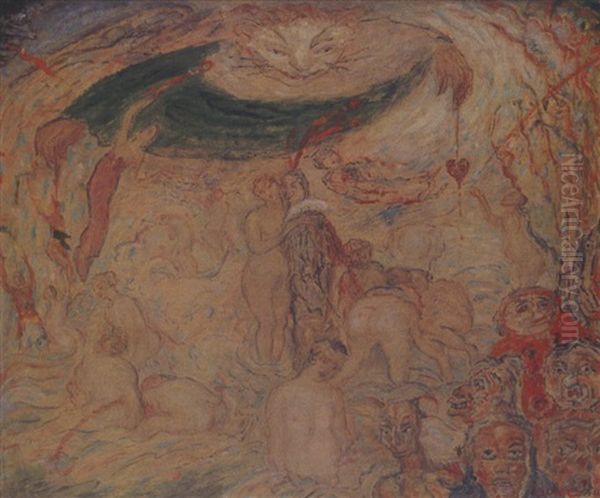 Moderne Walpurgis Oil Painting by James Ensor