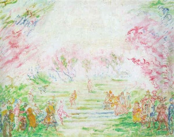 Le Parc Aux Oiselles Oil Painting by James Ensor