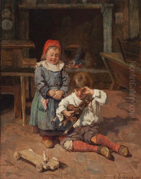 Das Spielpferd Oil Painting by Charles Bertrand d' Entraygues