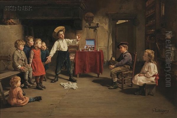 The Young Magician Oil Painting by Charles Bertrand d' Entraygues