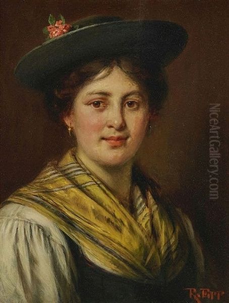 Dirndl Oil Painting by Rudolf Epp