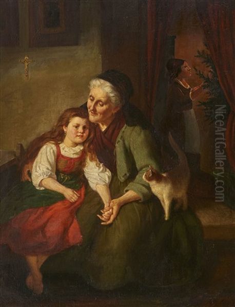 Christmas Eve Oil Painting by Rudolf Epp