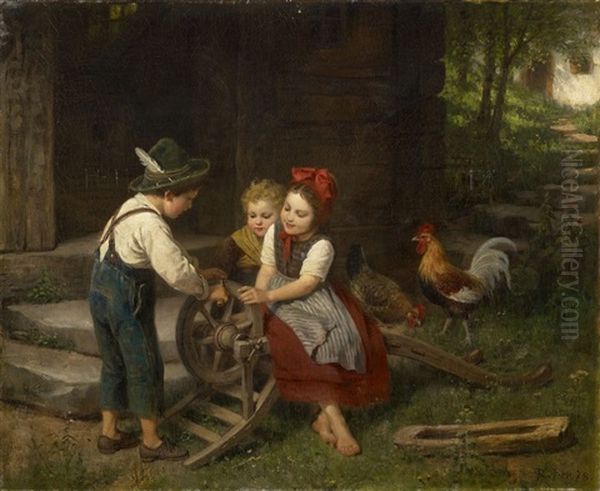 The Little Scissors Grinder Oil Painting by Rudolf Epp