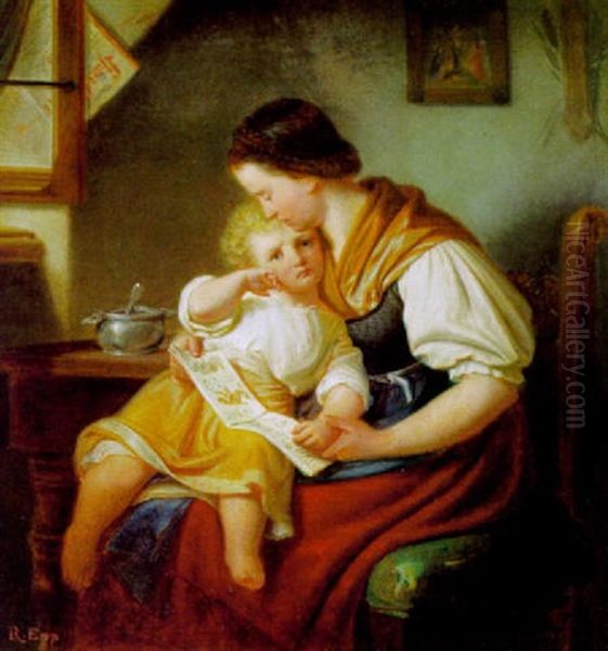 Mutter Mit Kind Oil Painting by Rudolf Epp