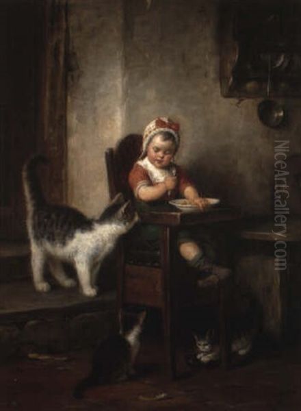 Naschkatzen Oil Painting by Rudolf Epp