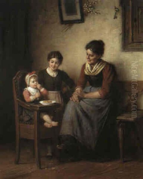 Mutter Mit Zwei Kindern by Rudolf Epp