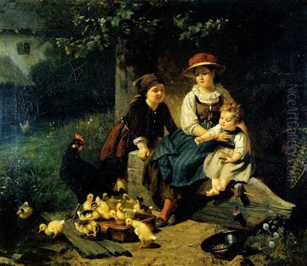 Landliche Idylle Oil Painting by Rudolf Epp