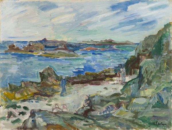 Coast In Brittany Oil Painting by Henri Epstein