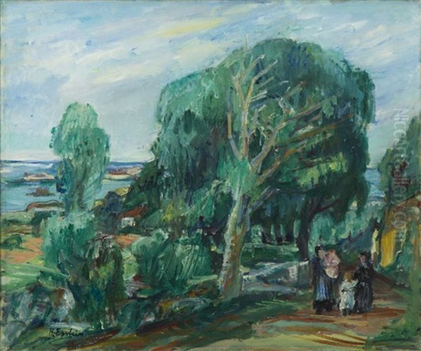 Landscape From Bretagne Oil Painting by Henri Epstein