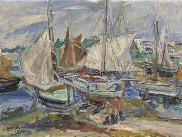 Bateaux, 1930 Oil Painting by Henri Epstein