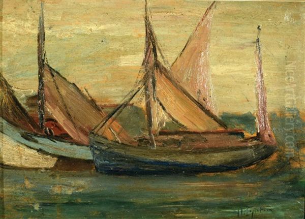 Boats Oil Painting by Henri Epstein