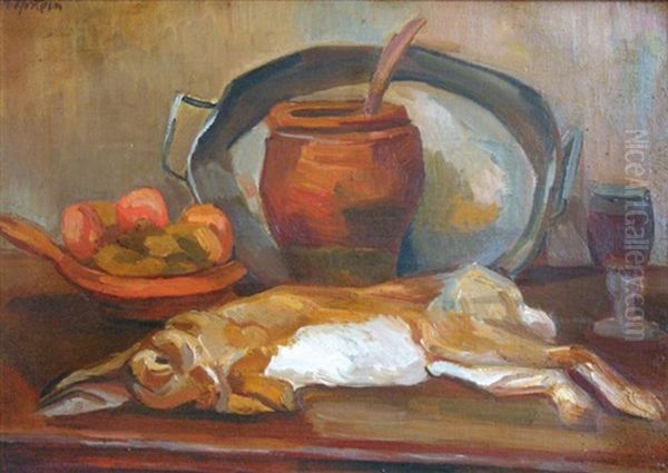 Nature Morte Au Lievre Oil Painting by Henri Epstein