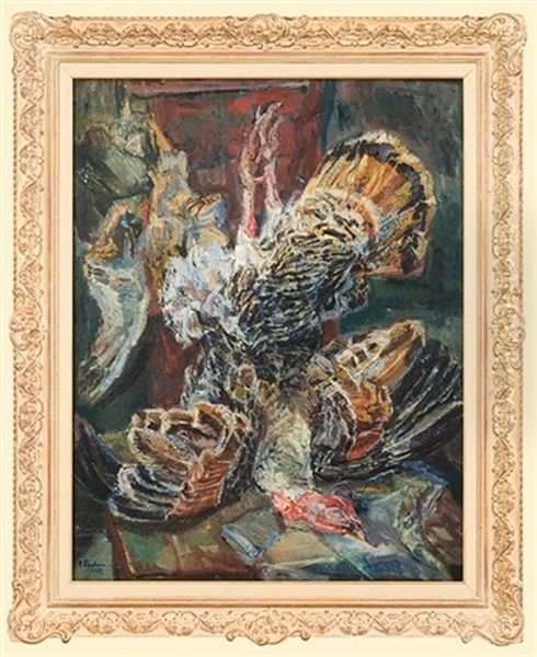 Still Life With A Turkey Oil Painting by Henri Epstein