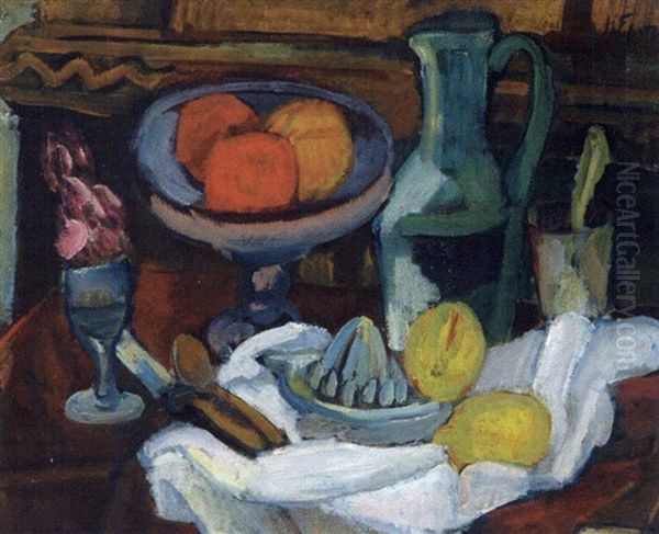 Nature Morte (dbl-sided) Oil Painting by Henri Epstein