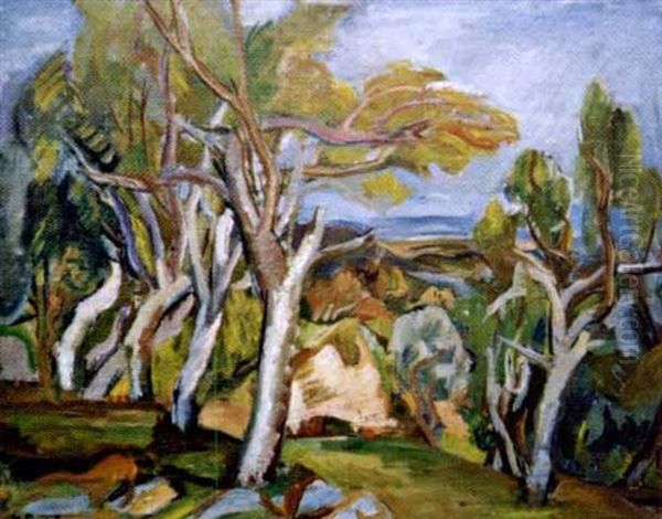 Paysage Aux Arbres Oil Painting by Henri Epstein