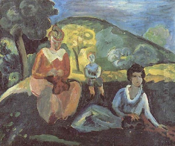 Famille A La Campagne Oil Painting by Henri Epstein