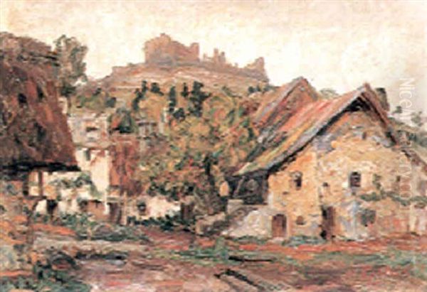 Village Dans La Campagne Oil Painting by Henri Epstein