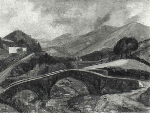 Hilly Landscape With A Bridge, France Oil Painting by Henri Epstein