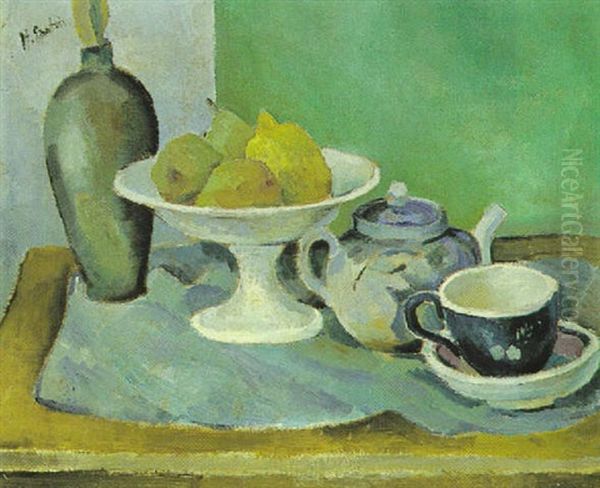 Still Life With A Teapot Oil Painting by Henri Epstein