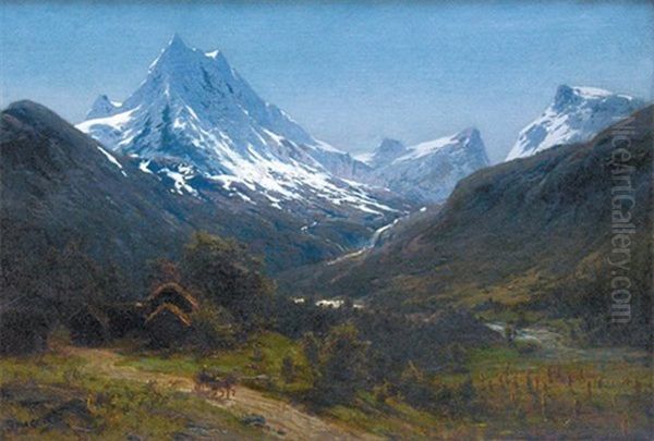 Route De Montagne Oil Painting by Mikhail Spiridonovich Erassi