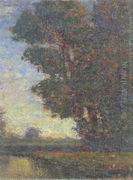 Albero Con Specchio D'acqua Oil Painting by Carlo Erba