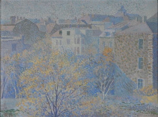 Blick Aus Der Wohnung Des Kunstlers (in Munchen) Oil Painting by Adolf Erbsloeh