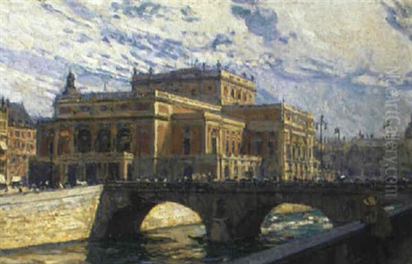 Kungliga Operan, Stockholm Oil Painting by Axel Erdmann