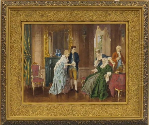 Presenting Future Bride To The Matriarch Oil Painting by Otto Wilhelm Eduard Erdmann