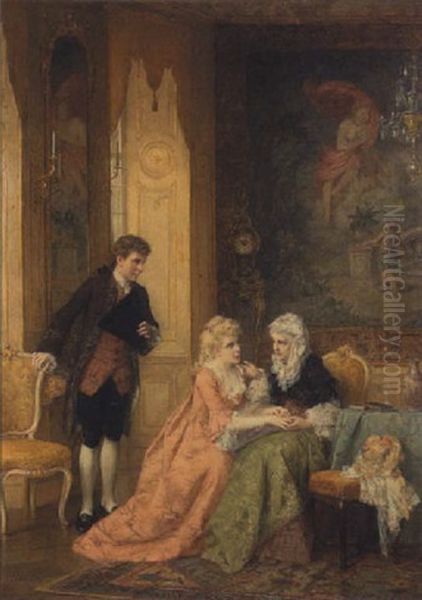 Bei Der Grosmutter Oil Painting by Otto Wilhelm Eduard Erdmann