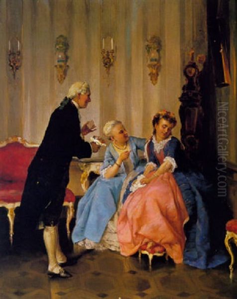 The Suitor Oil Painting by Otto Wilhelm Eduard Erdmann