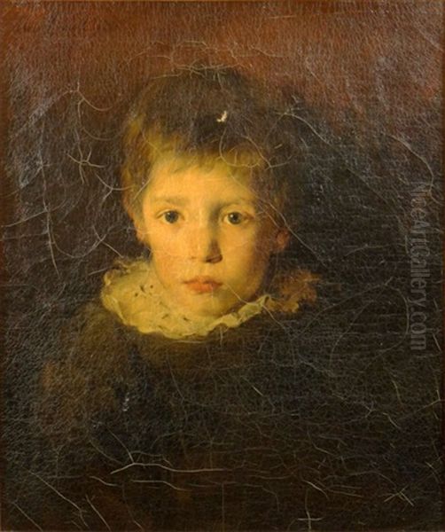 Portrait Of A Young Boy Oil Painting by Alois Erdtelt