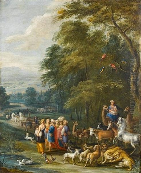 Noah Gathering The Animals Oil Painting by Engelbert Ergo