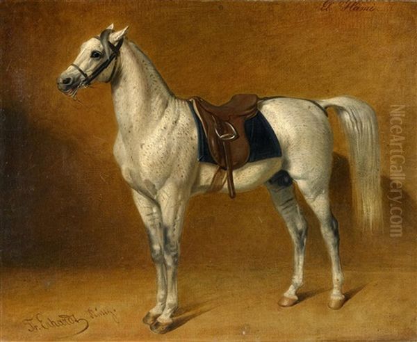 Zwei Gemalde: Pferdeportrats Oil Painting by Georg Friedrich Erhardt