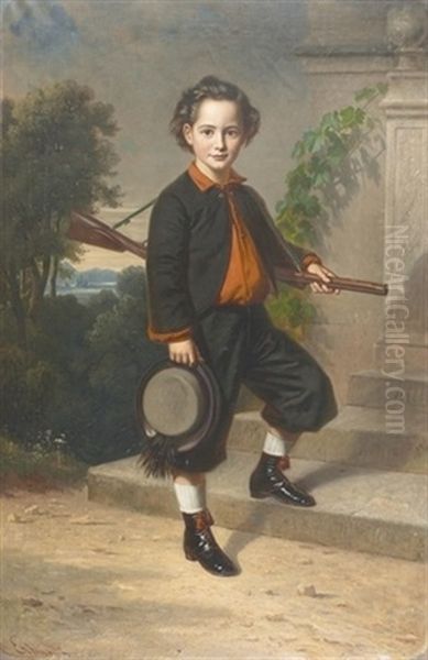 Der Junge Jager Oil Painting by Georg Friedrich Erhardt