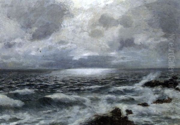 The Shore At Twilight Oil Painting by Wilhelm Erhardt