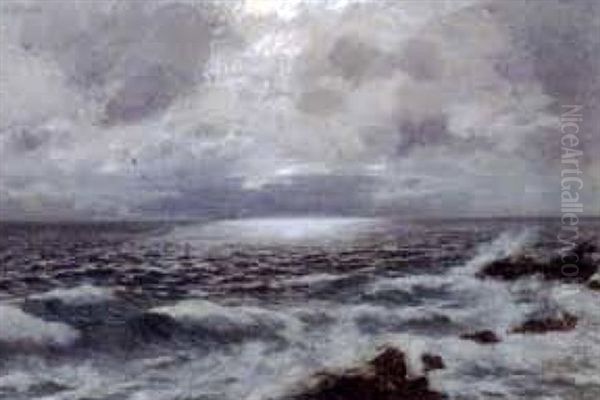 The Shore At Twilight Oil Painting by Wilhelm Erhardt