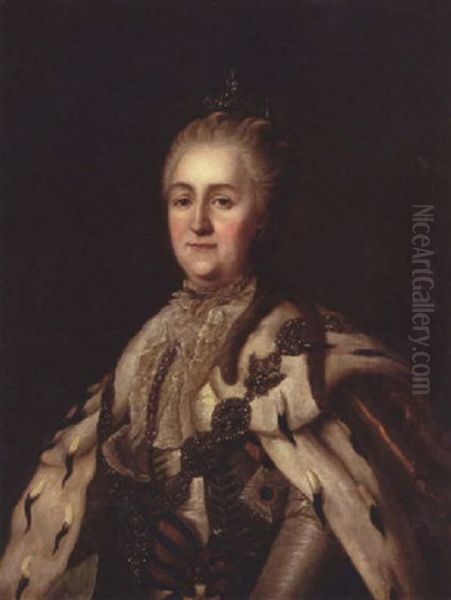 Portrait Of Catherine The Great Oil Painting by Virgilius Erichsen