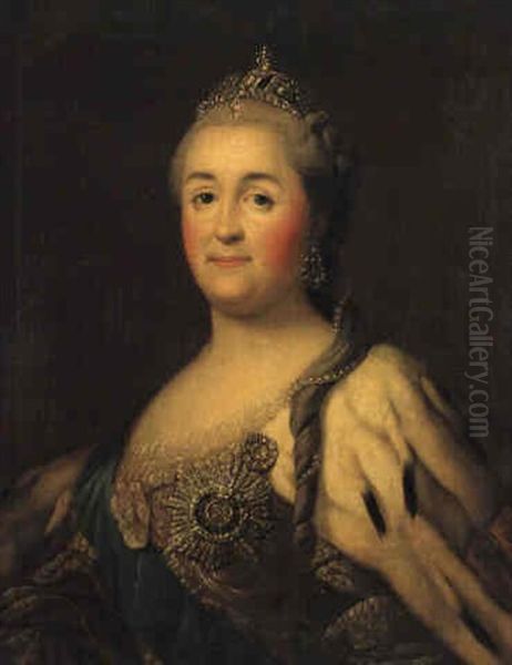 Empress Catherine Ii Alexeievna Oil Painting by Virgilius Erichsen