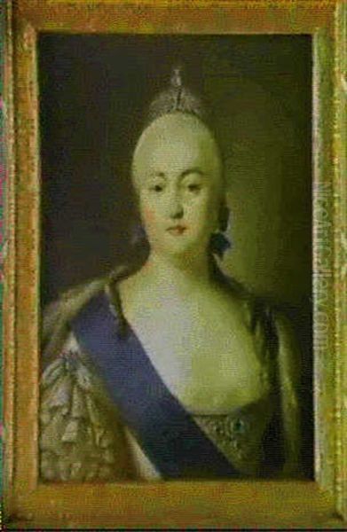 Portraet Af Elisabeth Petrovna, 1709-1782, Kejserinde Af    Rusland 1741-1762, Datter Af Peter Den Store Og Katharina I Oil Painting by Virgilius Erichsen