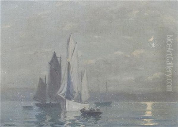 Twilight Sails Oil Painting by David Ericson